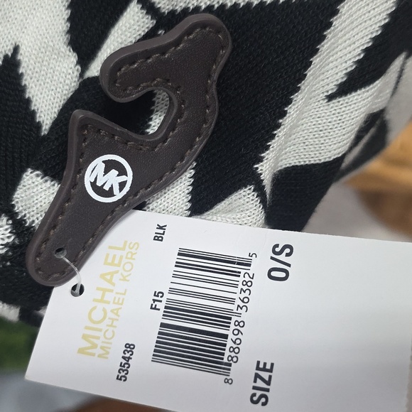 Michael Kors Black & White Logo Knit Beanie - Picture 8 of 12